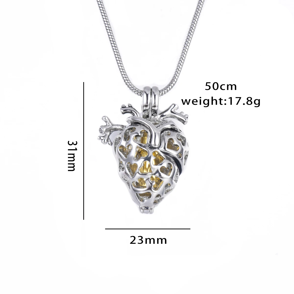 New Style Memorial Heart Cremation Jewelry for Ashes Eternity Funeral Urn Keepsake Necklace