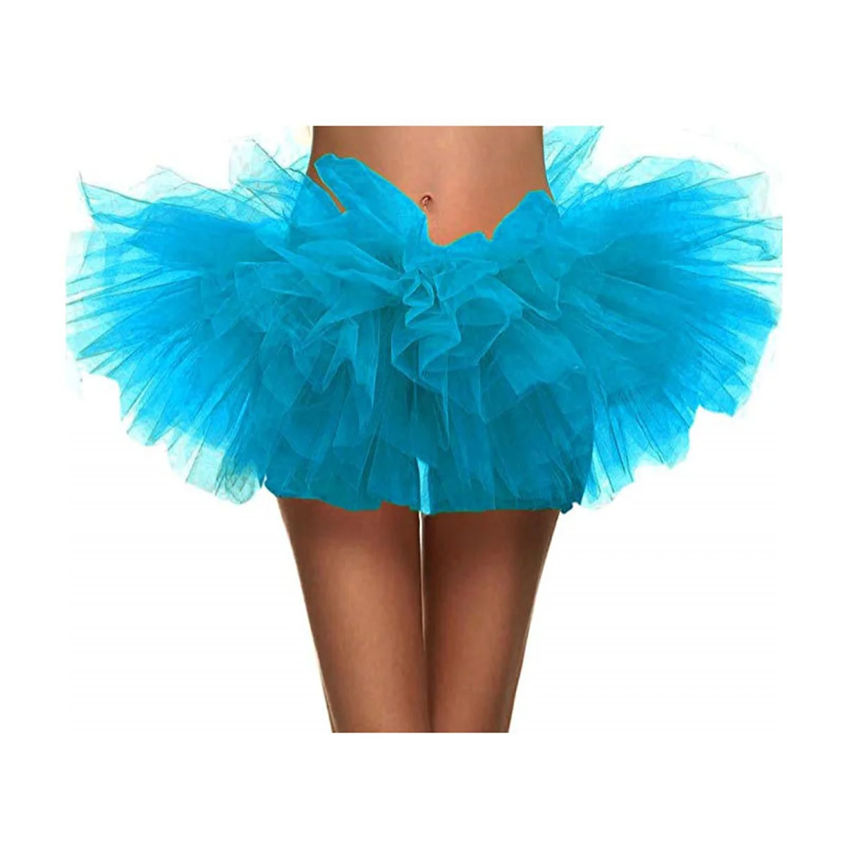 تنورة من التول مكونة من 5 طبقات للنساء والمراهقين - رقيق للغاية، مرن، مثالية للهالوين، حفلة تنكرية، عيد الميلاد (نمط توتو الثمانينيات