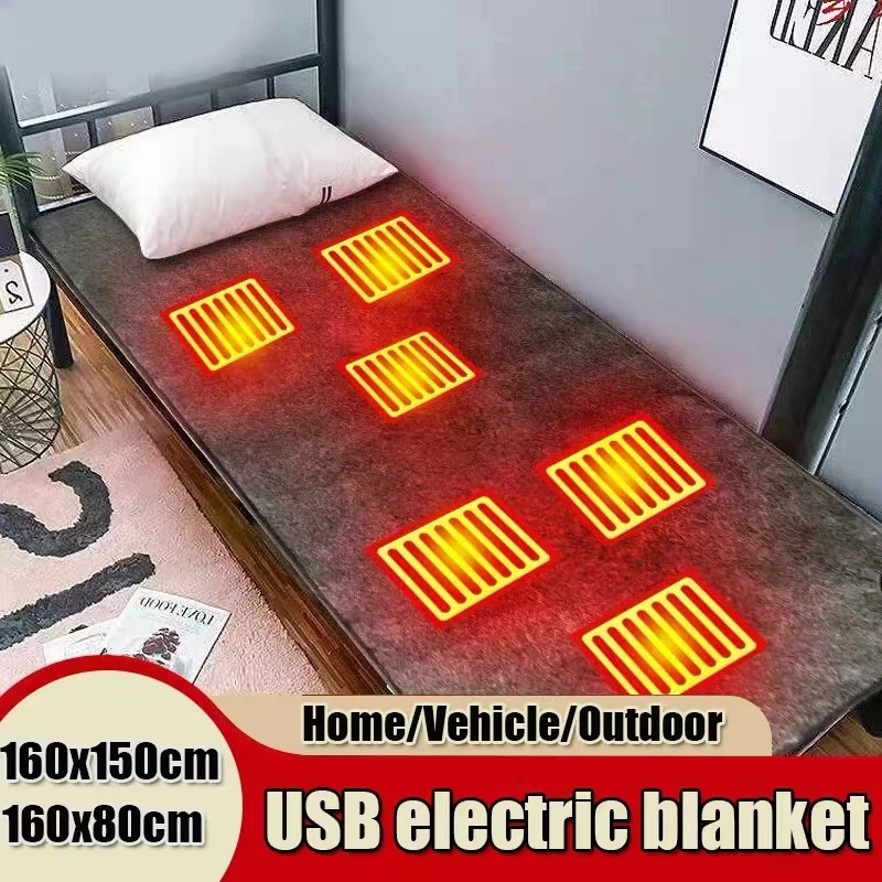 

5V USB Electric Heating Pad Electric Heating Under Blanket Body Warmer Mat Thermostat Heating Pad For Camping Outdoor Supplies
