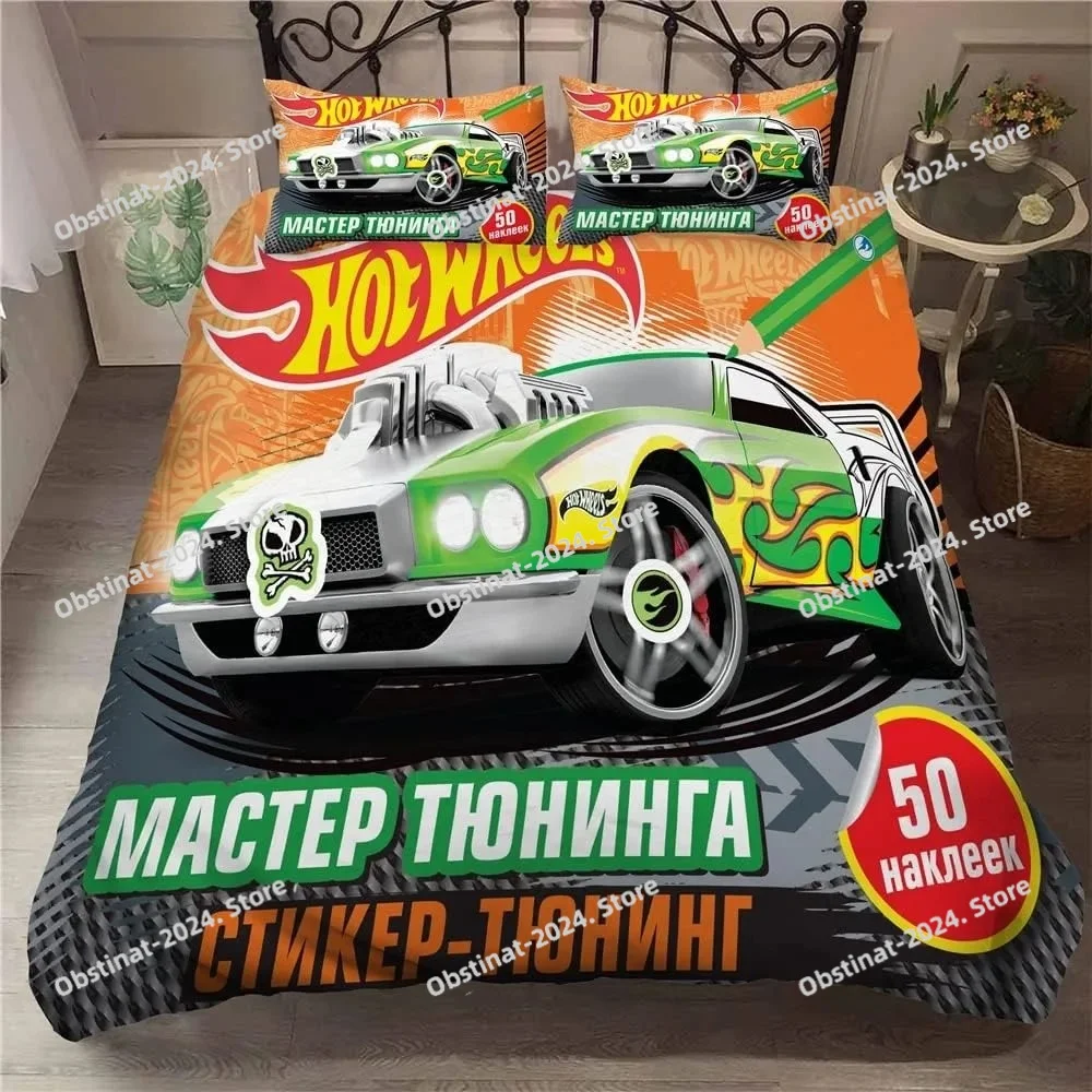 Monster Trucks Cartoon Bedding Sets Exquisite Bed Supplies Set Hot Wheels Comforter Set Bedding Set Luxury Birthday Gift