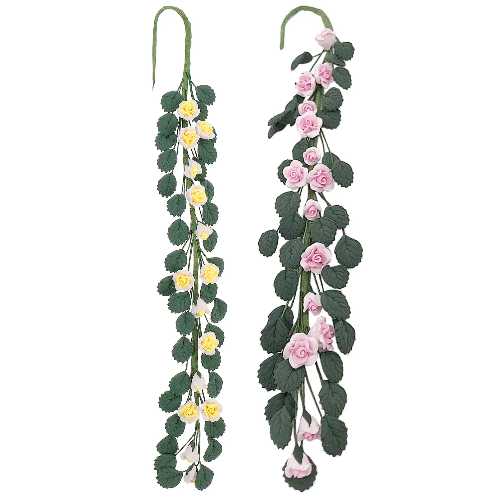 

2Pcs Rose Flower String Simulation Mini Flower Decor Ornament Sand Table Craft Small House Decoration Sand Table Decor
