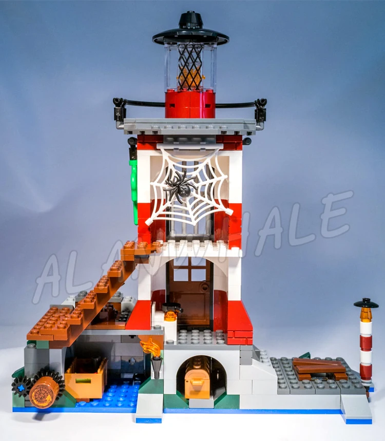 437pcs Movie Series Haunted Lighthouse Island Speedboat Monster Hidden Treasure 10431 Building Blocks Sets Compatible With Model