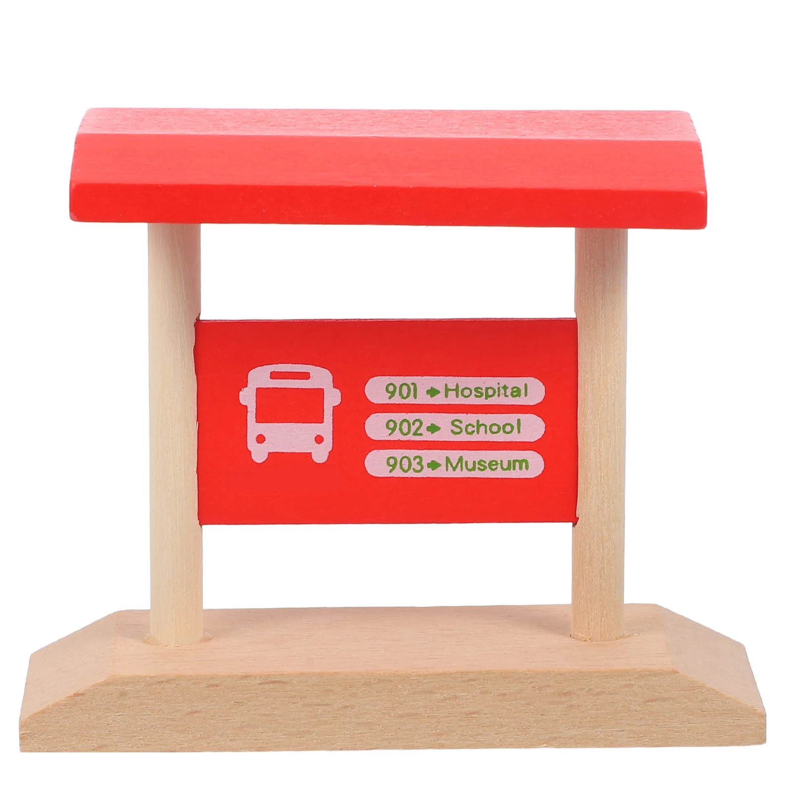 منصة محطة السكك الحديدية DIY ملحقات مسار القطار الخشبي للأطفال مجموعة اللعب التظاهري تخطيط ديكور لمحاكاة الأطفال #5