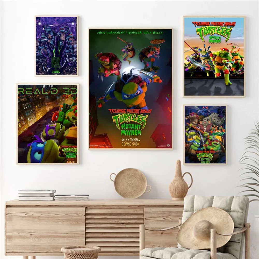 Movie Poster Paper Print Home Living Room Bedroom Entrance Bar Cafe Art Painting Decoration N-Ninja Mutant Turtles M-Mayhem-m