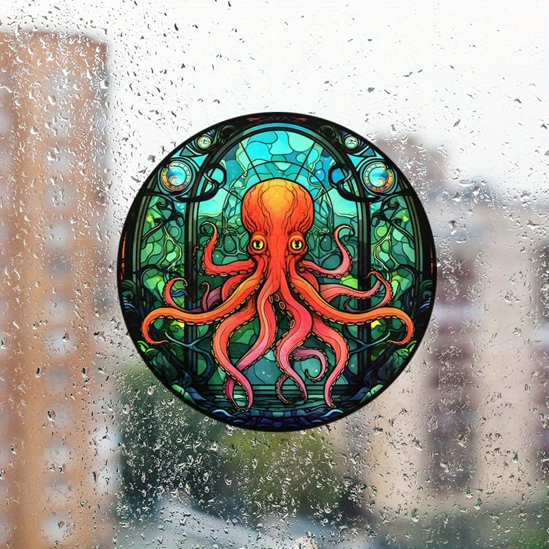 Octopus Pattern Window Glass Electrostatic Stickers Static Cling Glass Sticker Decorative Car RV Home Decoration Sticker#28 - Image 3