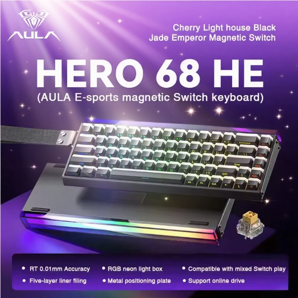 

Aula Win 60/68He Magnetic Switch 8k Keyboard Wired Mechanical Keyboard Custom Rgb Hot Swap Esports Gamer Win60 68 PRO MAX