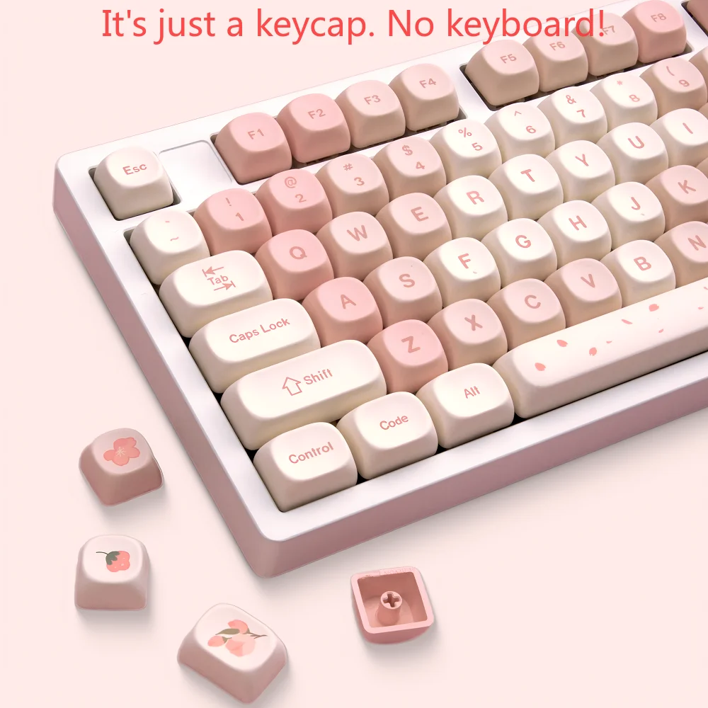 142 Keys Cherry Pink Keycaps MOA PBT Small Complete Girl Gift Keycap Set for Mx 61/75/84/104/108 Mechanical Keyboard Profiles
