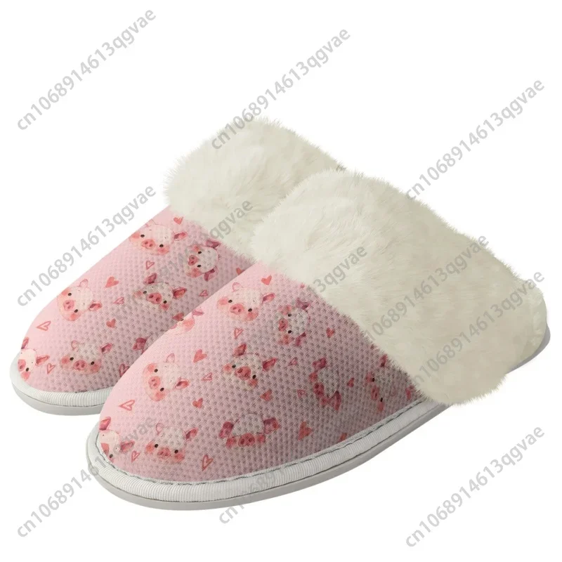 Pink Cute Cartoon Salamander Series Slippers Mens Womens Home Cotton Plush Bedroom Keep Warm Custom Thermal Lightweight Slipper
