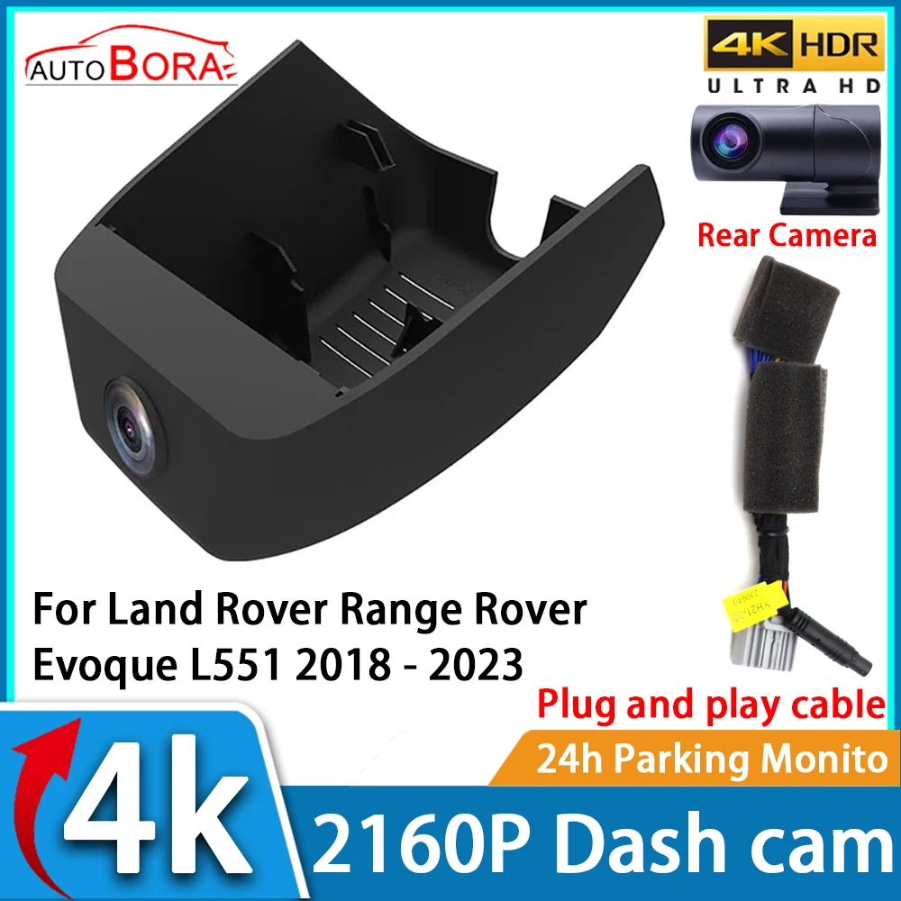 

AutoBora Car Video Recorder Night Vision UHD 4K 2160P DVR Dash Cam for Land Rover Range Rover Evoque L551 2018 - 2023