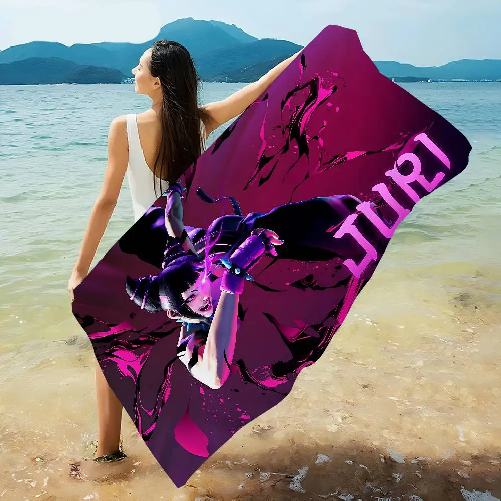 Character Juri Han S-Street F-Fighter Microfiber Blanket Quick Drying Beach Towels Printing Super Absorbent Pool Towel Blanket