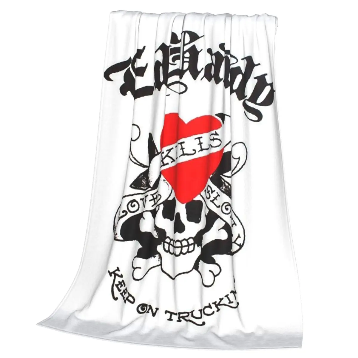 Ed Hardy Love Kills Slowly Blankets Soft Warm Flannel Throw Blanket Cover for Bed Living room Picnic Travel Home Couch