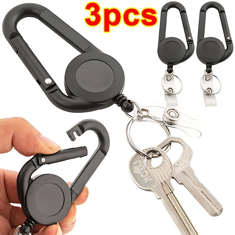 2024 New Style Retractable Nurse Badge Reel Card Clip Badge Holder Students Doctor ID Card Holder Keychain Easy Pull Carabiner