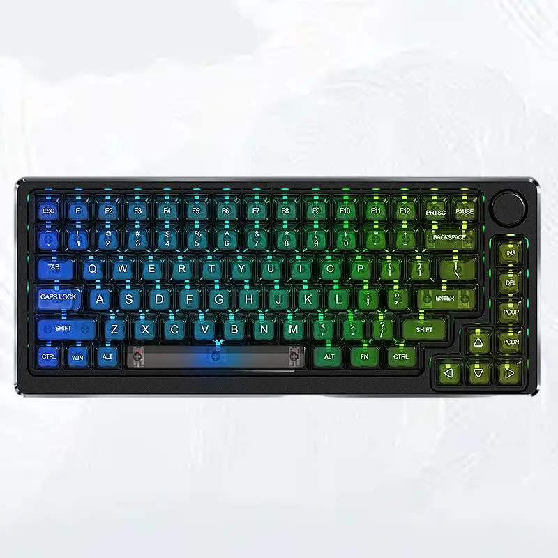 

Transparent Mechanical Keyboard With Cool RGB Lighting Three Modes And Jaoyue Switches Perfect For Gaming Also Available In A Wi