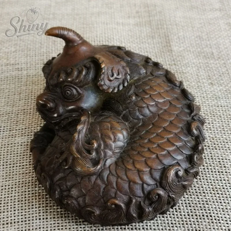 

Antique Solid Wealth-making Pixiu Antique Bronze Ware Ornaments Study Room Crafts