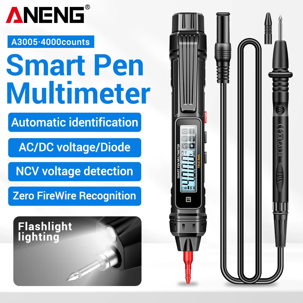 ANENG A3005 Pen Type Digital Multimeter Kit NCV Non Contact Voltage Test Data Hold Low Battery Alert Household Car Repair Tools