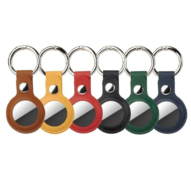 Leather Keychain for Apple AirTag Protective Case Cover Waterproof Luggage Anti-Loss Keyring AirTags Accessories for Tag Pendant