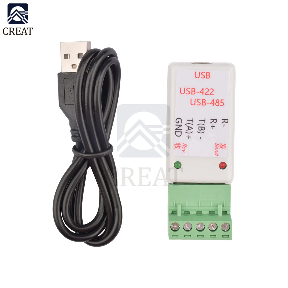 USB to 485/422 RS422 / RS485 Serial Port Converter Adapter CH340T Chip with LED Indicator with TVS Surge Protection