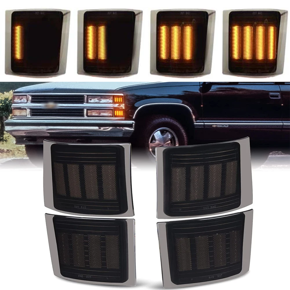 

LED Front Corner Side Marker Light Lamp For 1994-1998 Chevy C/K Series 1500 2500 3500/Tahoe/Suburban/Silverado/Pickup/Truck