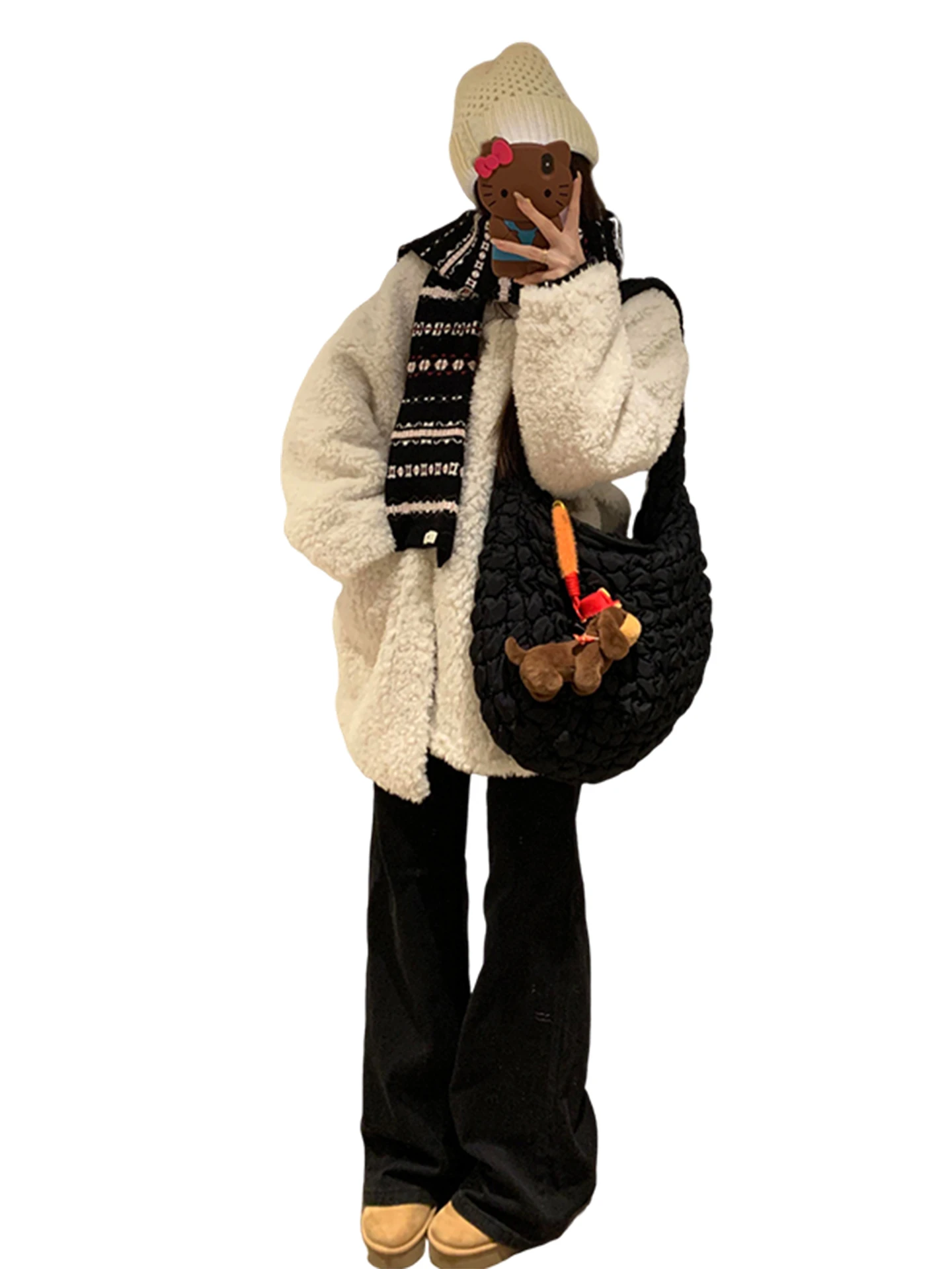 Lamsbontvest Dames herfst winter Faion bovenkleding Koreaanse Sle Stand Fit warme polyestervezel ort jas