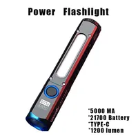 Powerful Flashlight 21700 TYPE-C Rechargeable 5000mAh Black Torch Lampe Torche Linterna Taschenlampe