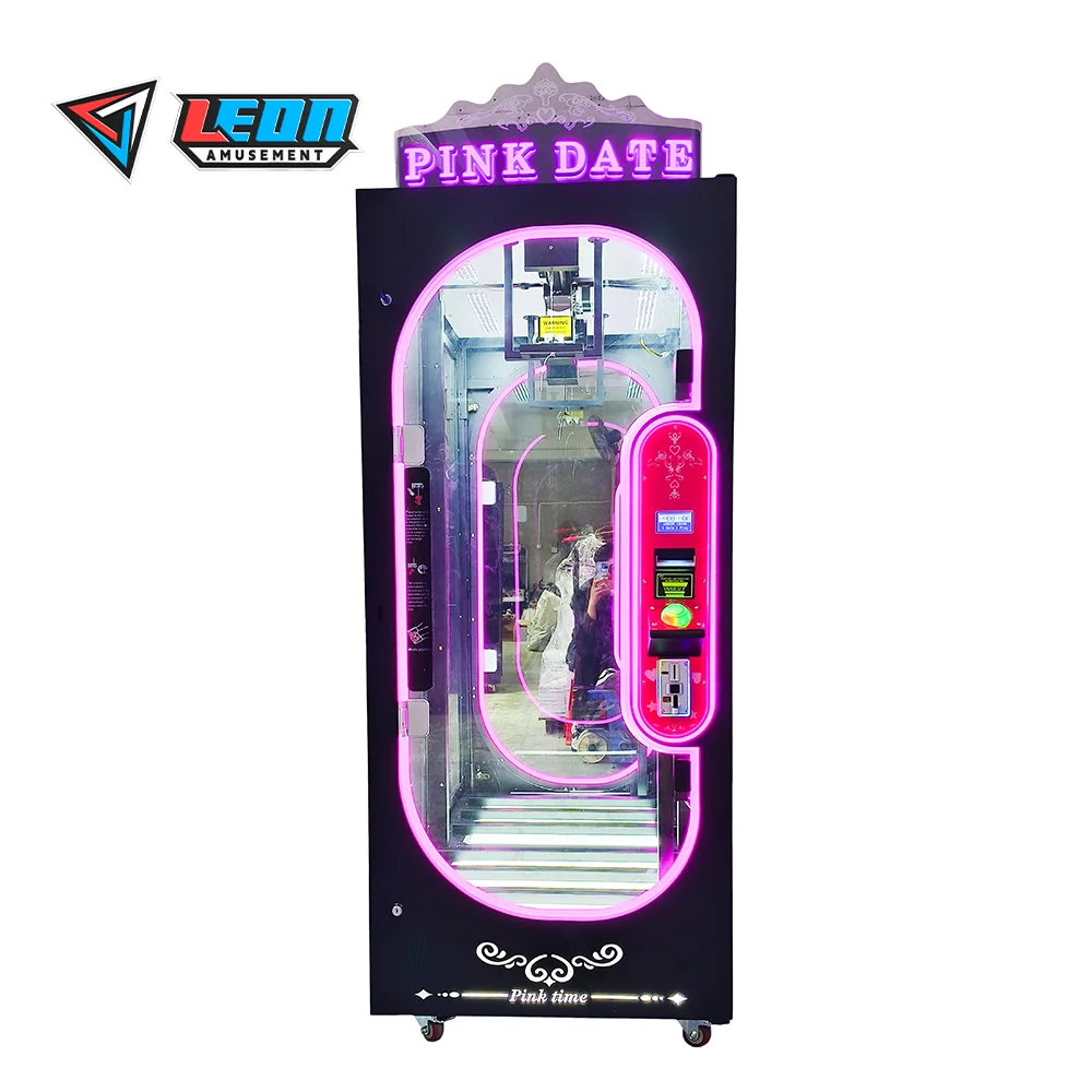 Leon Pink Kids' Playground Arcade Game Machine Cut Prize Teddy Bear Claw Crane Doll Toy Crane Machine Arcade