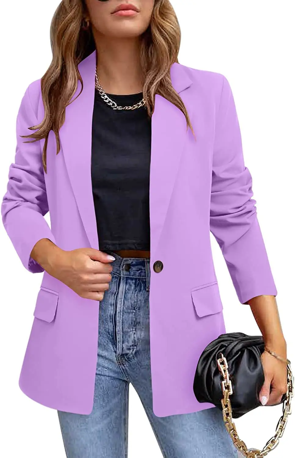 Women's Casual Suit 2023 Autumn Winter New Jacket Temperament Commuting Solid Color Slimming One Button Tops