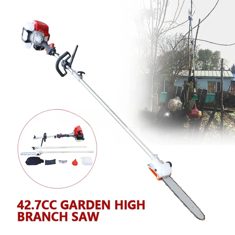 12 Inch 2 Stroke Gas Powered Tree Pruner Trimmer Pole Saw Split Shaft Chainsaw