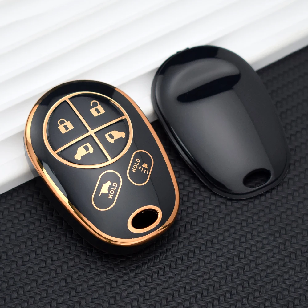 TPU Remote Car Shell Fob for Toyota Sienna SE 2020 Tacoma Sequoia Tundra Fortuner 6 Buttons Key Cover Case Holder Protector