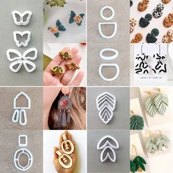 Hollow Polymer Clay Cutter Molds Leaf/Butterfly Bow Architectural Style Embossing Clay Tools for Jewelry Earring Making Tools