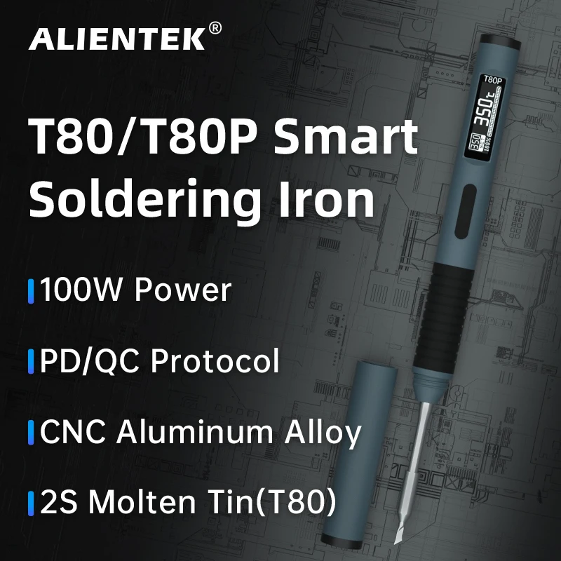 ALIENTEK T80 T80P Smart Soldering Iron PD 65W QC Adjustable Constant Temperature Portable Smart Soldering Iron Kit C245 Tools