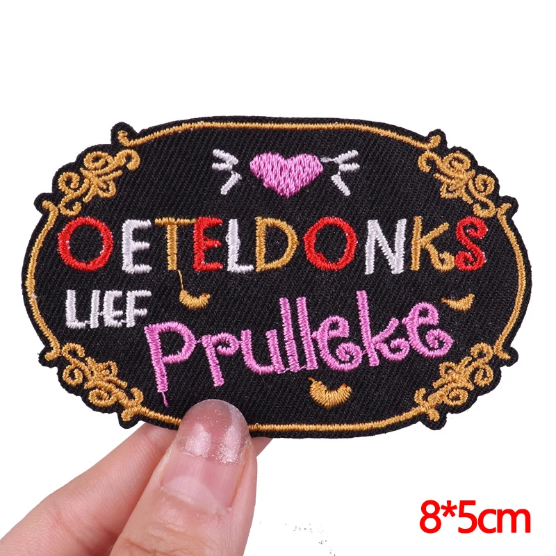 Oeteldonk Emblem Embroidery Patches For Clothes DIY Netherland Carnival Patch Iron On Patches For Clothing Jackets Sew Stickers