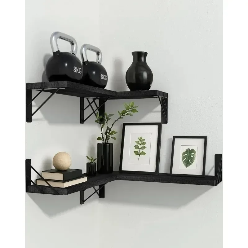 

Rustic Floating Shelves for Wall Mounted Bedroom Decor Latest Models Storage Display Wood Shelf for Home Organization
