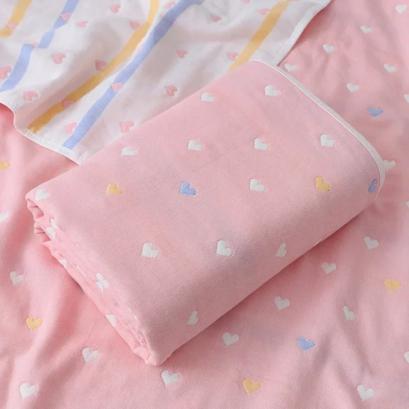 Baby Gauze Bath Towel Newborn Jacquard Six Layers Gauze Cover Blanket Summer Baby Kindergarten Towel Quilt