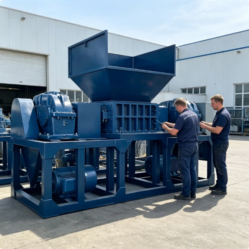 Double Shaft Shredder with High Strength Blades Industrial Waste Recycling Crusher for Metal Plastic Wood Heavy Duty Model
