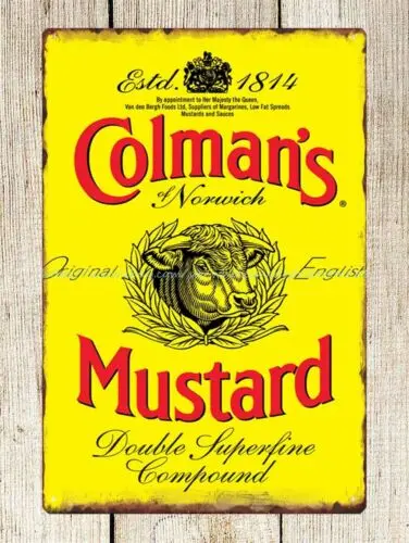 Colman's Mustard kitchen food metal tin sign accent decor