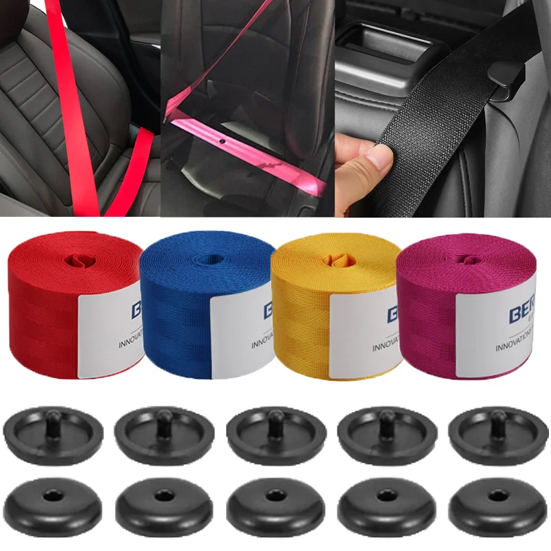 

3.6M Car Seat Belt Webbing Lap High Quality Universal Seatbelts with Seatbelt Stopper Buckle Auto Interior Accessories