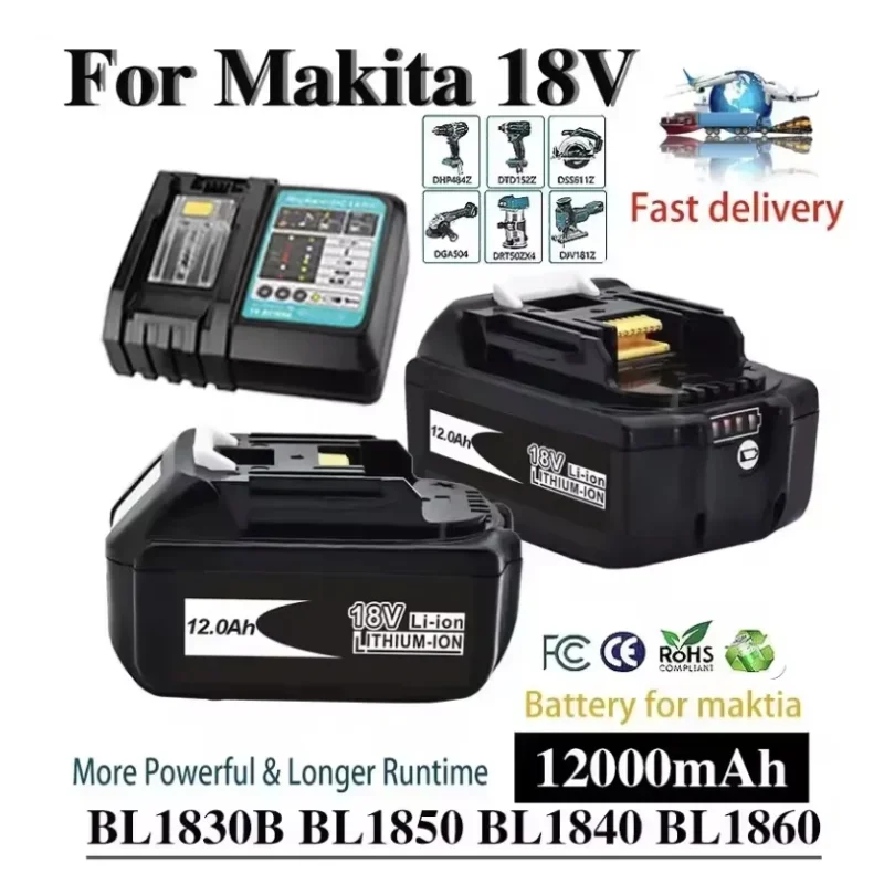 

Suitable for replacing Makita tool battery BL1830 9000mAh/6000mAh BL1840 BL1850 BL1860 18V rechargeable battery,