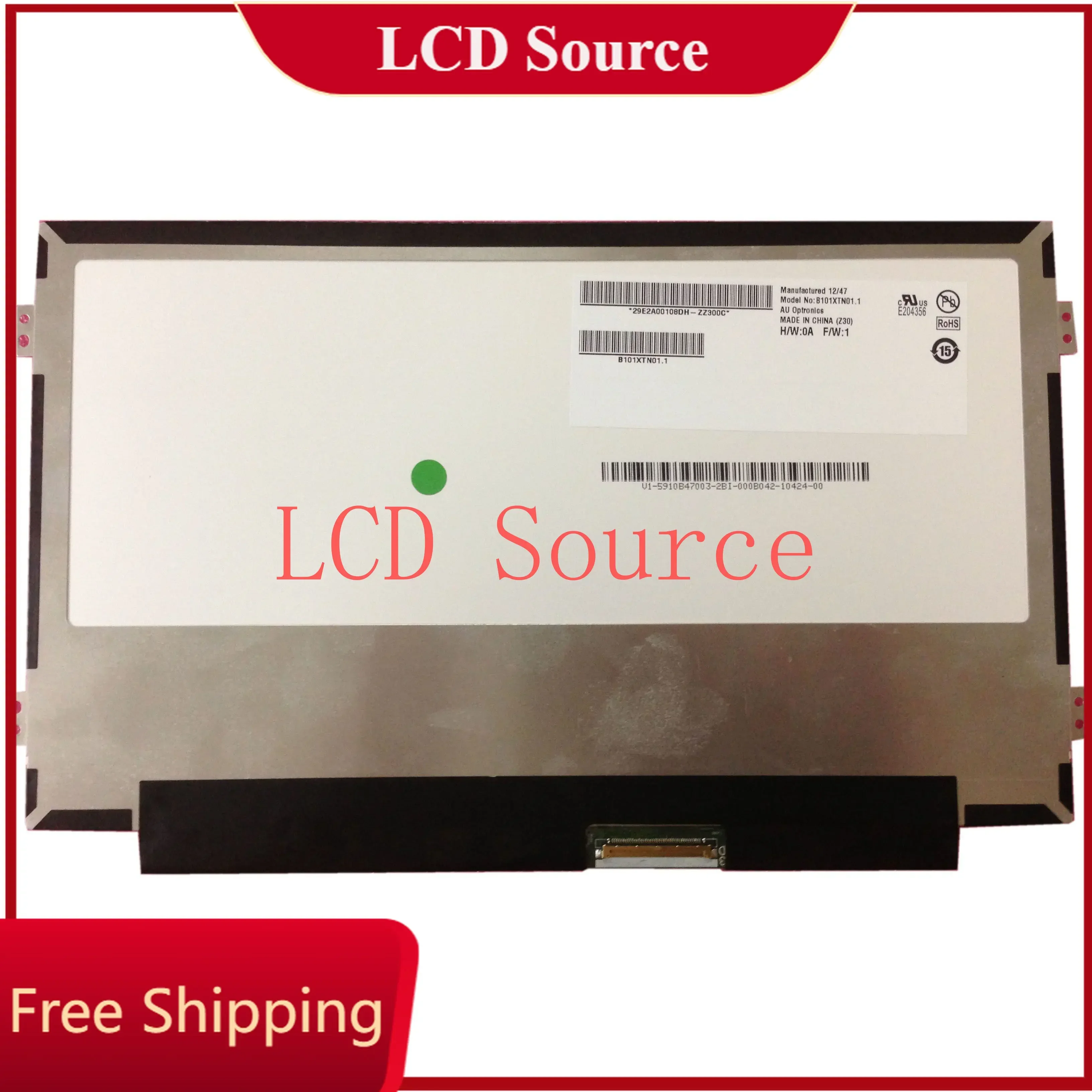 شاشة LCD LED نحيفة ، تناسب B101XTN01.0 ، HSD101PHW1 ، من WXGA ، لوحة "، 1366X768