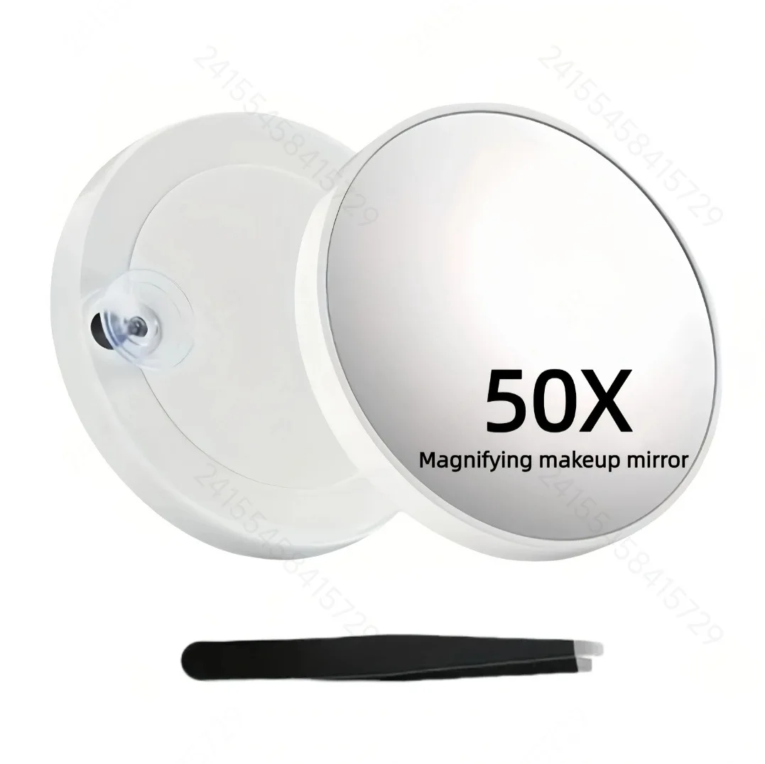 50X مرآة صغيرة مكبرة المحمولة شفط كأس يده مرآة لمستحضرات التجميل وضوح على الذهاب الجمال الدقة مرآة مكبرة #3