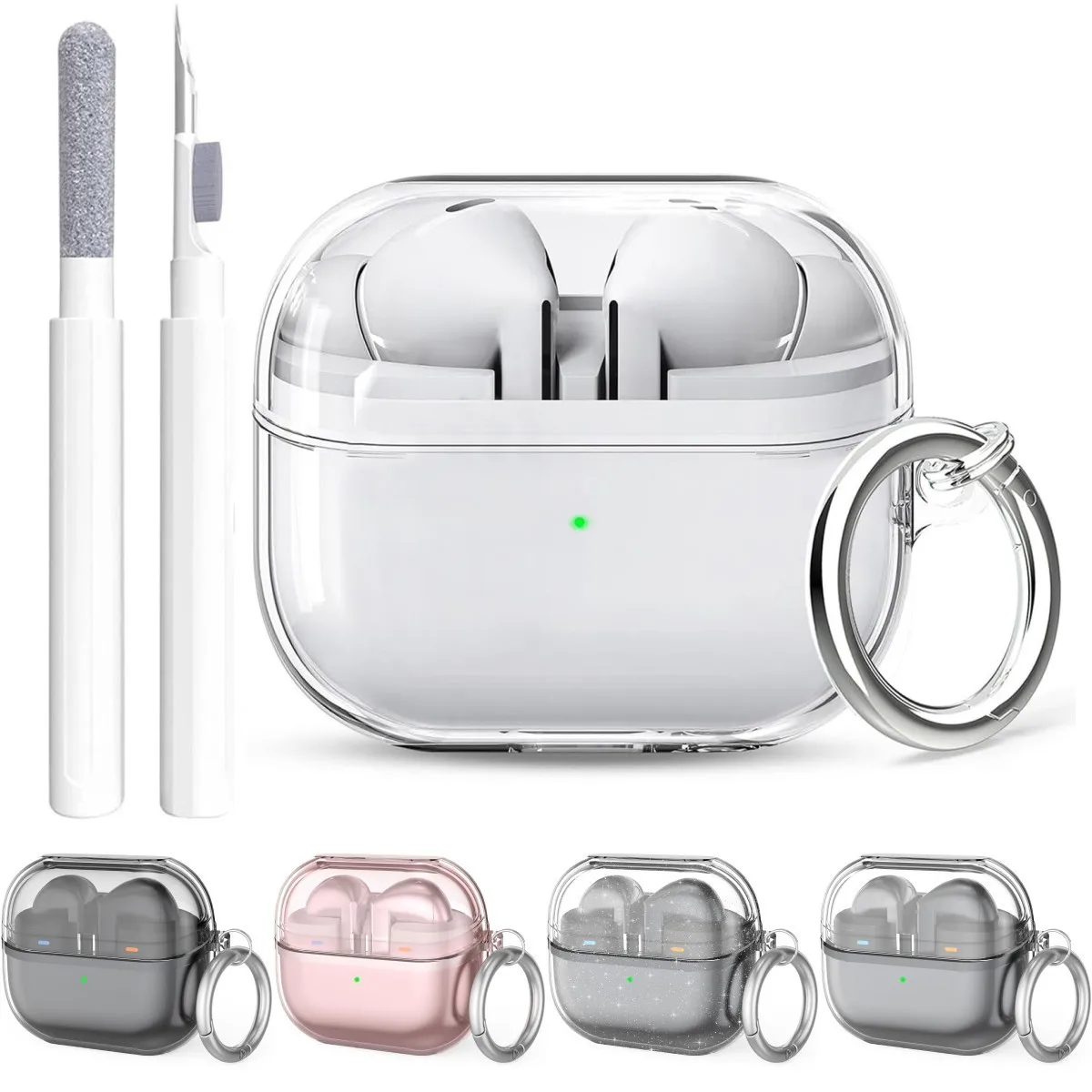 2025 For Samsung Galaxy Buds 3/3Pro Case with Keychain Cleaning Kit Headphone Accessories Earbuds Case For Samsung Galaxy Buds 3