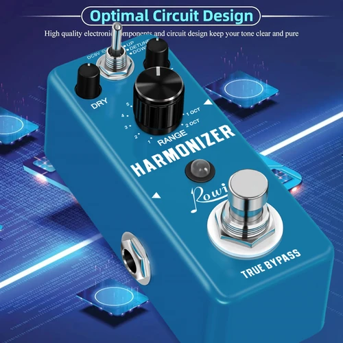 Imagen 2 del producto Pedal Harmonizador de guitarra Rowin, Pedal de efecto Digital, palanca de cambios de paso de armonía armónica, Bypass verdadero para guitarra eléctrica, bajo Stax 3807