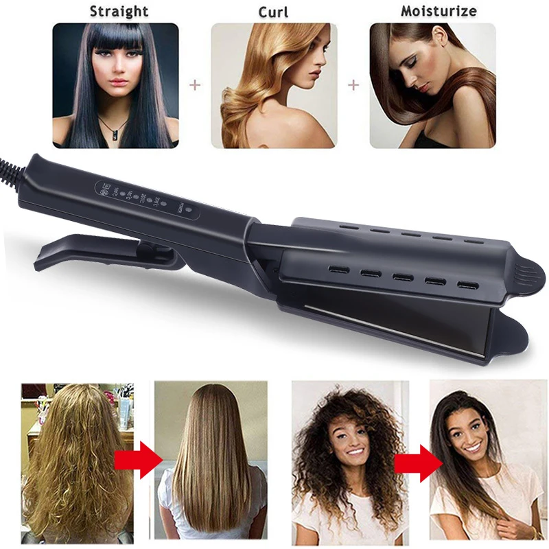 Negative Ion Hair Straightening Splint LED Display PTC Technology Adjustable Temperature Hotel Travel Hair Styling Tool