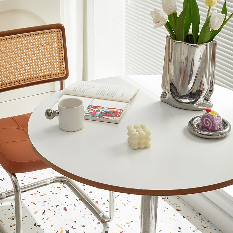 Medieval Eames Dining Table Internet celebrity ins Blogger Desk Small Unit Straight Foot Designer Negotiation Coffee Round Table