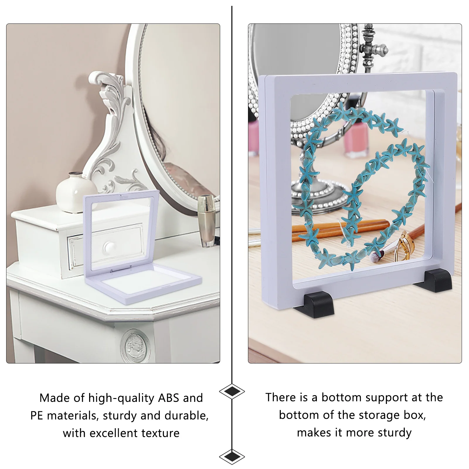 

3Sets Transparent Jewelry Display Boxes Durable Stand Organizer Holder Suitable for Rings Bracelets Ring Display Stand
