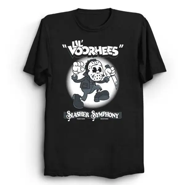 Lil' Voorhees T Shirt Creepy Cute Horror Vintage Cartoon Rubberhose Slasher