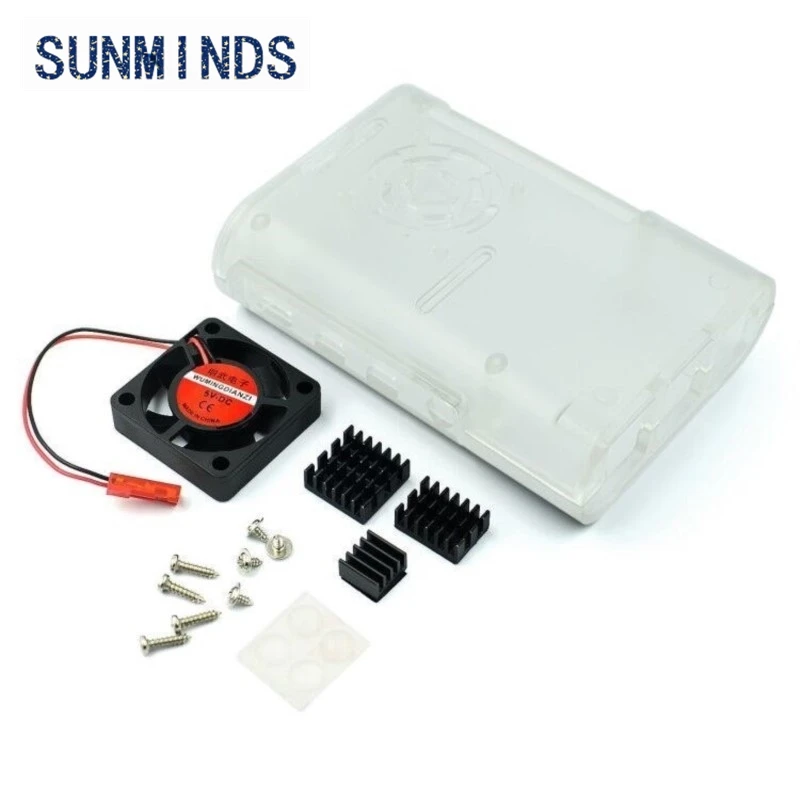 for Raspberry Pi 4B ABS injection molded case with a black and white heat dissipation fan
