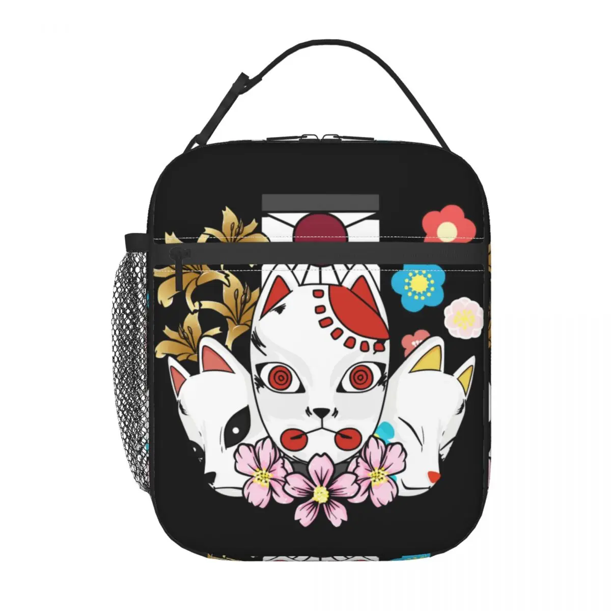 Kitsune No Yaiba Thermal Insulated Lunch Bag Women Manga Demon Slayer Resuable Lunch Tote for School Multifunction Food Box