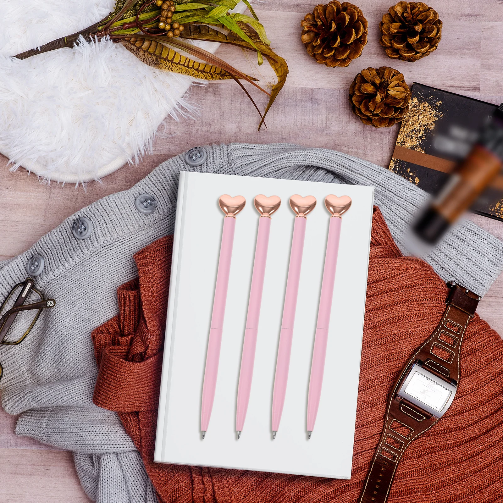 

12pcs Metal Ballpoint Pen Creative Cartoon Shape Smooth Writing Portable Pen For Daily Use Students School Supplies