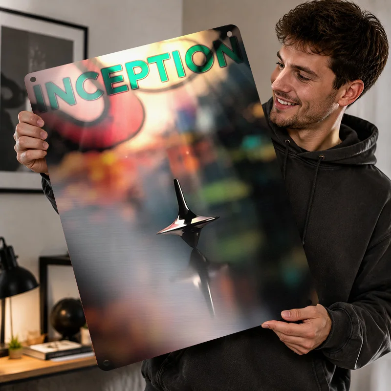 Inception Printed Posters Personalized Metal Sign Classic Storytelling Style Wall Art For Cinema Lounge Office Or Collector Gift