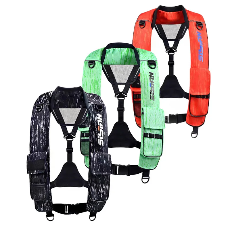 New Adult Inflatable Luya Fishing Life Jacket, Fast Auto Manual Inflatable Emergency Rescue Buoyancy Vest for Outdoor Swimming